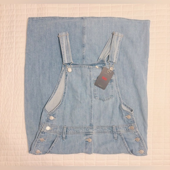 NEW LEVI’S - Overall Midi Dress / Utility Style in Medium Wash - Picture 11 of 12